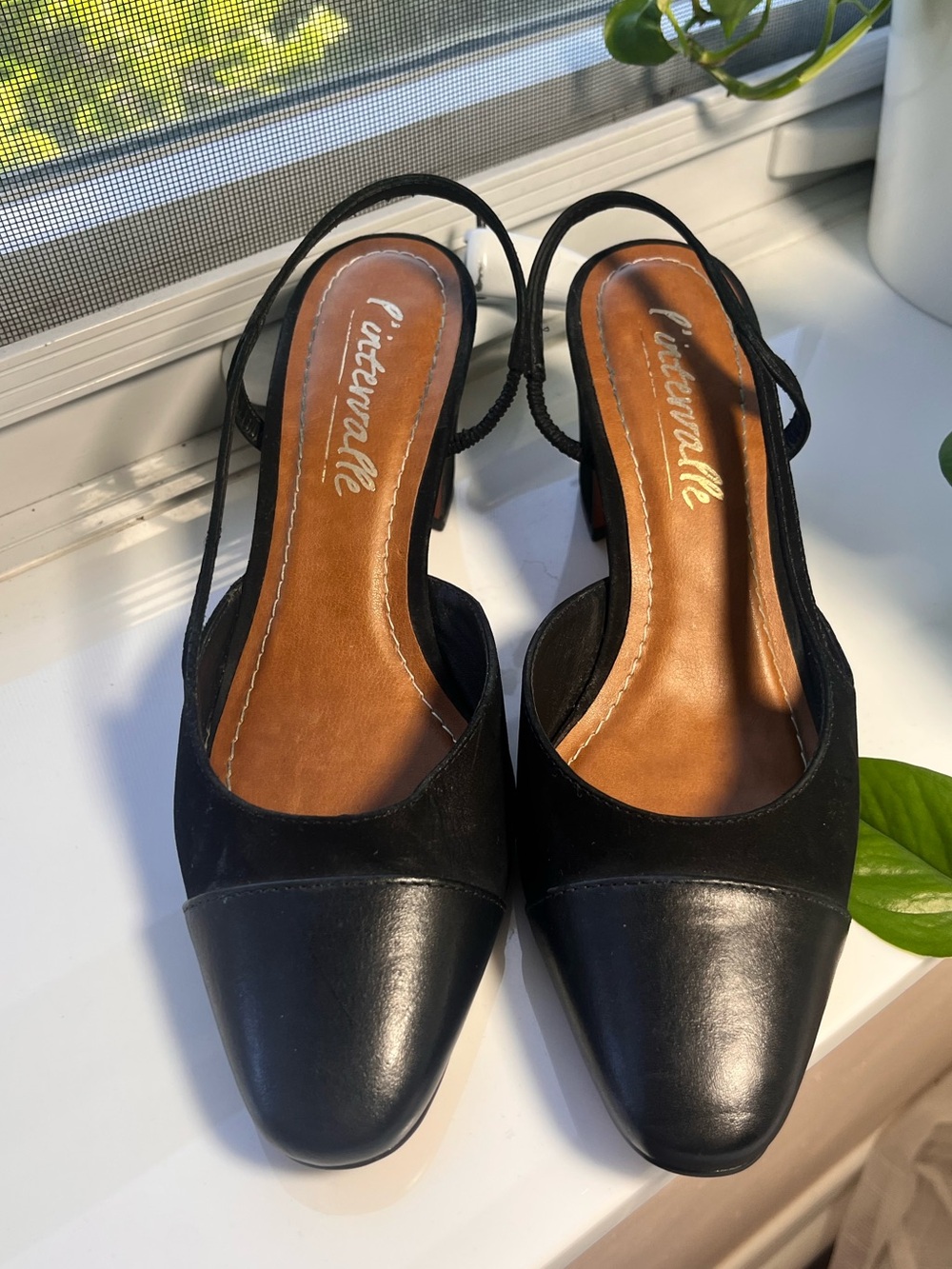 Black Slingback Pumps